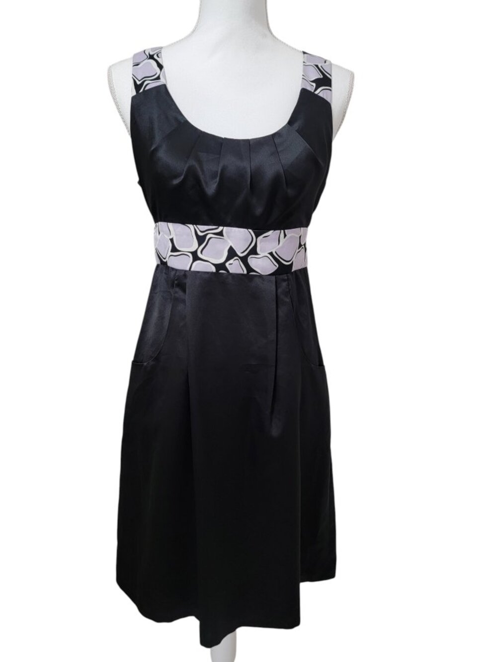 Max and Cleo Size 6 Black Satin Cocktail Dress